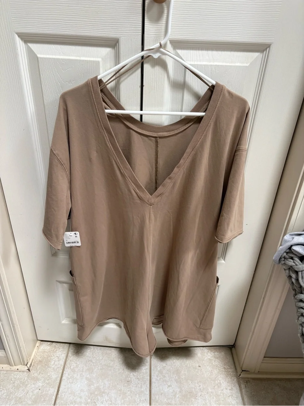 Free People For Movement Tan Short Sleeve Romper